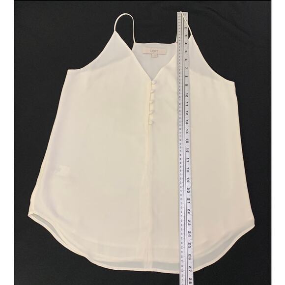 Loft Womens Slip Top Cream Sz. Small Sheer with Full Lining Feminine Lightweight - Picture 8 of 12
